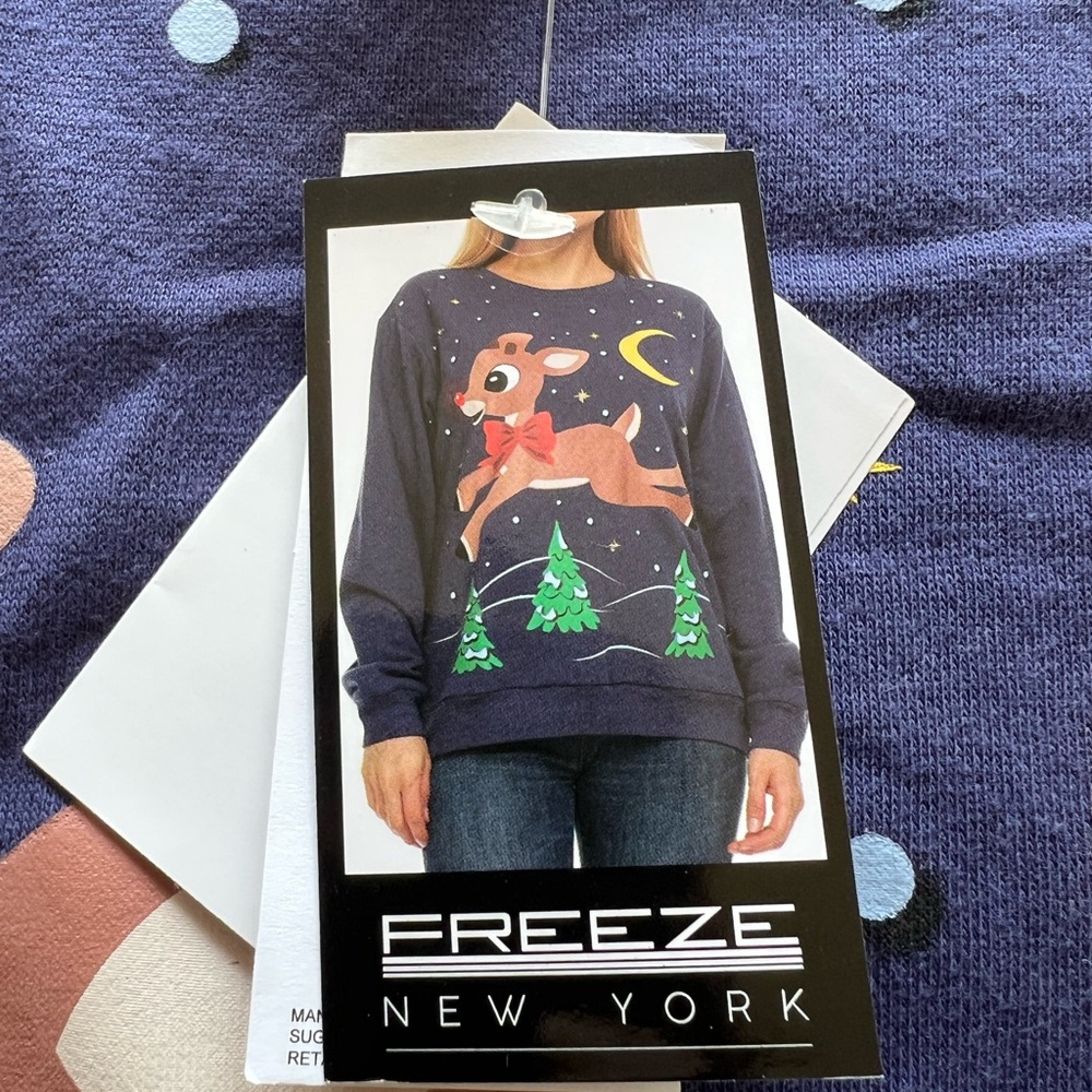 Women's Navy Reindeer Sweater